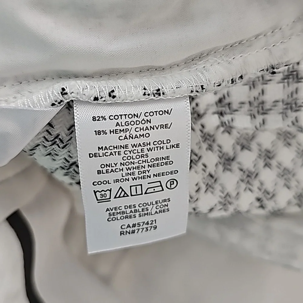 Ann Taylor Houndstooth high waist ankle pants sz 10 white black new WP87